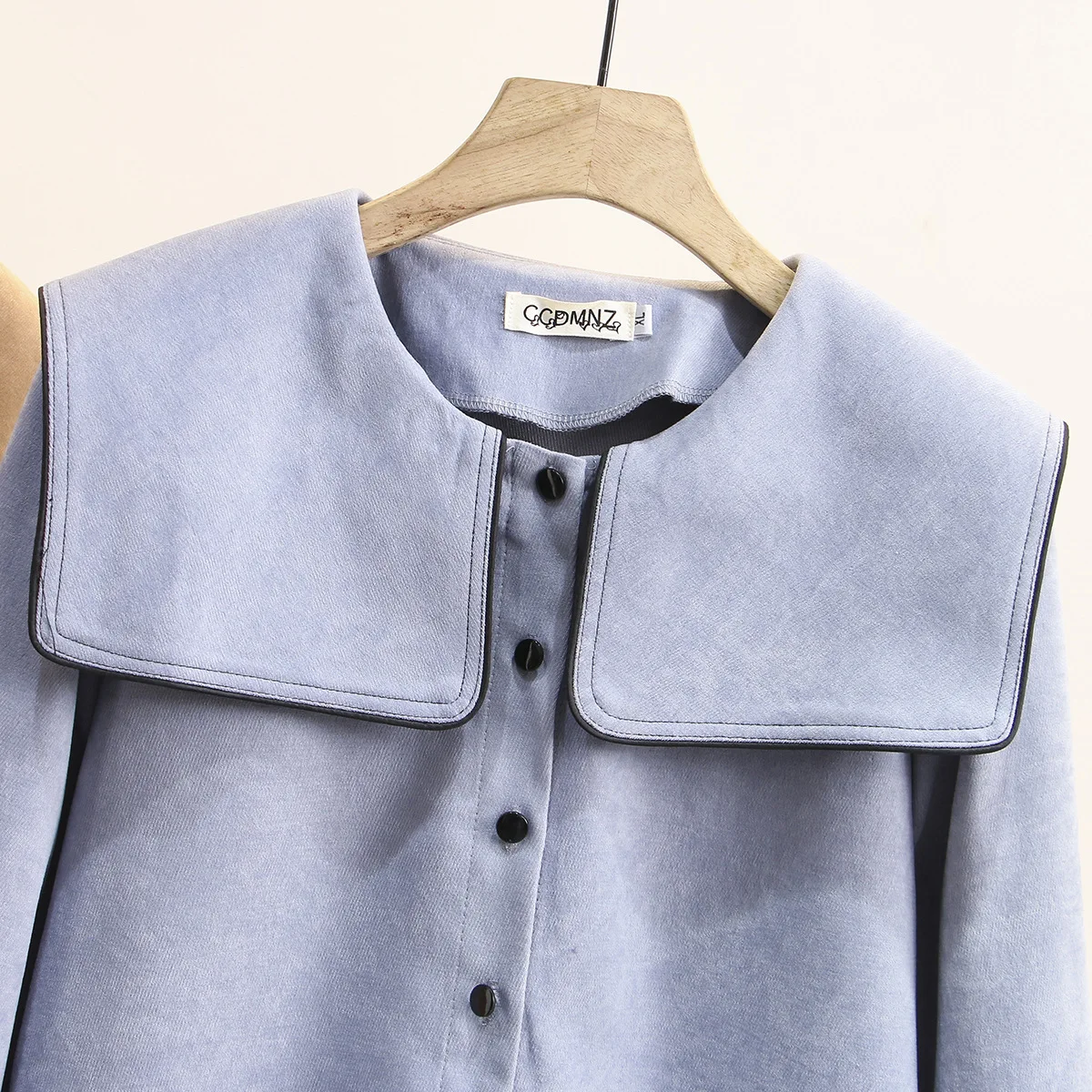 

Women's Clothing Blouses&Shirts Plus Size Spring/Autumn 2021 Fashion Casual Loose Long Sleeve Sailor Callar Solid Tops