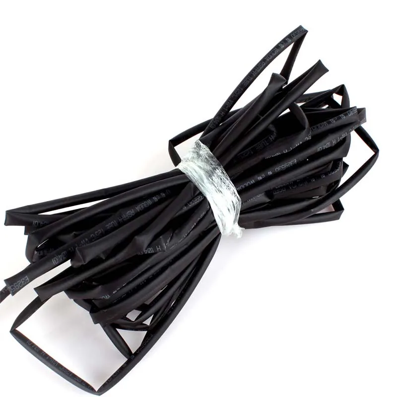 5 шт. термоусадочные 1m/2 мм/4 мм черная трубка Автомобильный Кабель прокладочный