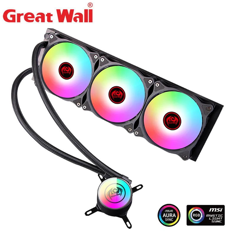 

Great Wall CPU Liquid Cooling 240mm PWM fan RGB 5V PC Aura Sync Radiator for LGA 2011/2066/1200/115X/AM4 ARGB CPU Water Cooler