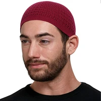 winter knitted muslim men prayer hats warm male beanies cap islamic ramadan jewish kippah hat mens solid colour wrap head cap