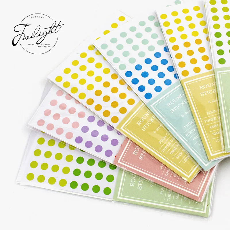 6 листов/упаковка Базовые наклейки с градиентным индексом этикетки канцелярские