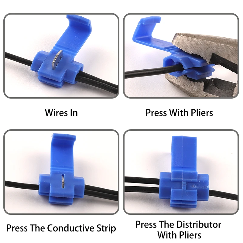 5/10 PCS Auto Line Connector T Shape Wire Cable Connectors Terminals Crimp Splitter Car Audio Kit Quick Connection Clip |