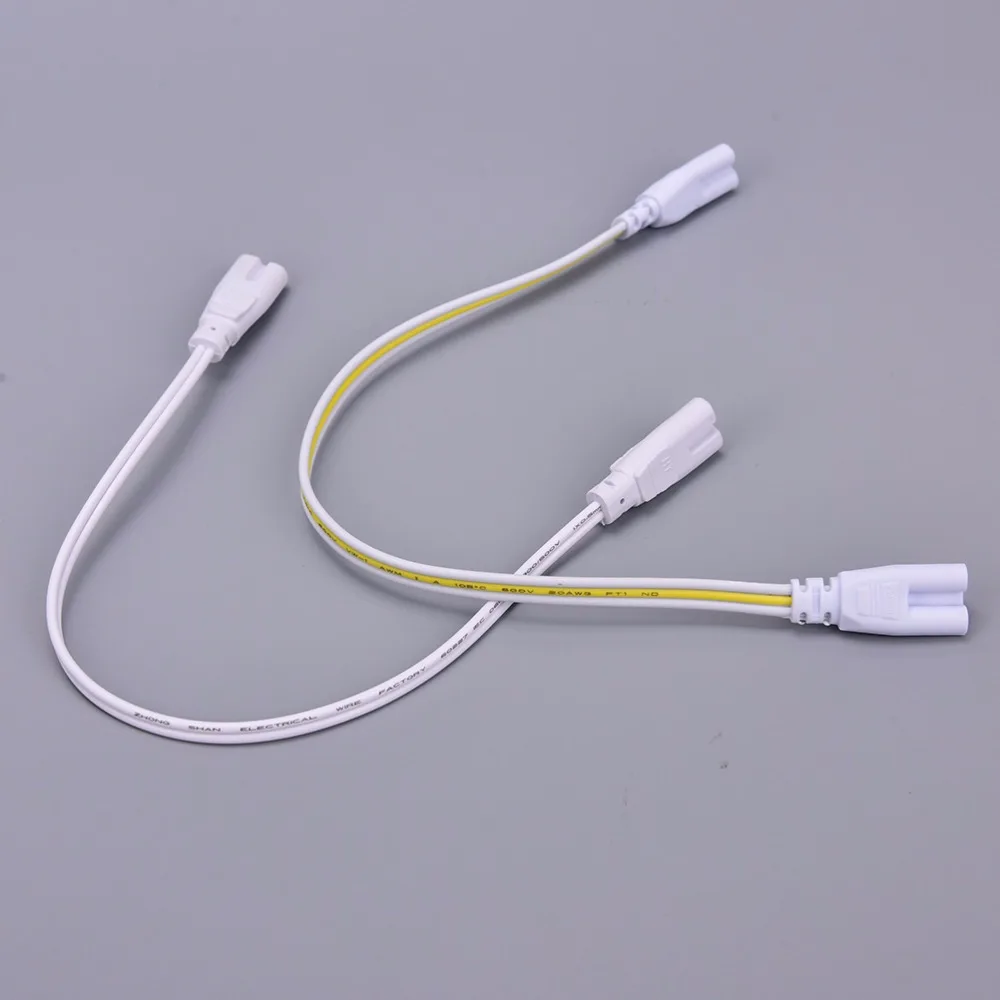 

2Pcs Double-end Cable Wire 3 pin LED Two Three-phase T4 T5 T8 Led Lamp Lighting Connecting Tube Connector 30cm