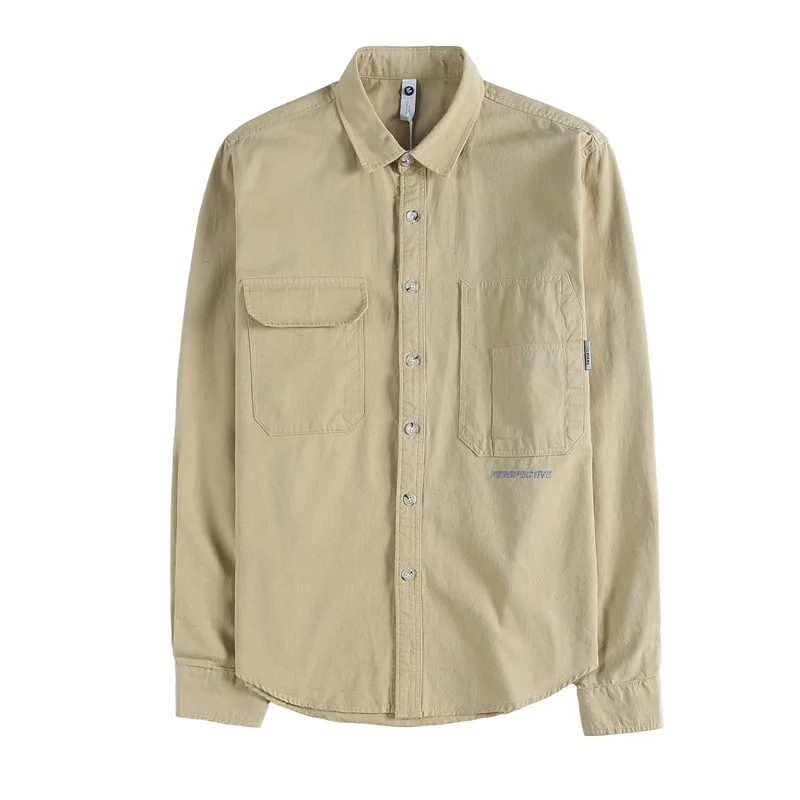 2021 Solid Color Korean Fashion Men's Shirt Autumn Long Sleeve Casual Shirts Loose Street Tops Social Party Camisas Masculina