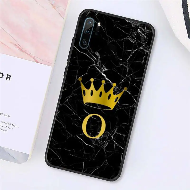 

26 letters black marble pattern Phone Case For Huawei P9 P10 P20 P30 Pro Lite smart Mate 10 Lite 20 Y5 Y6 Y7 2018 2019