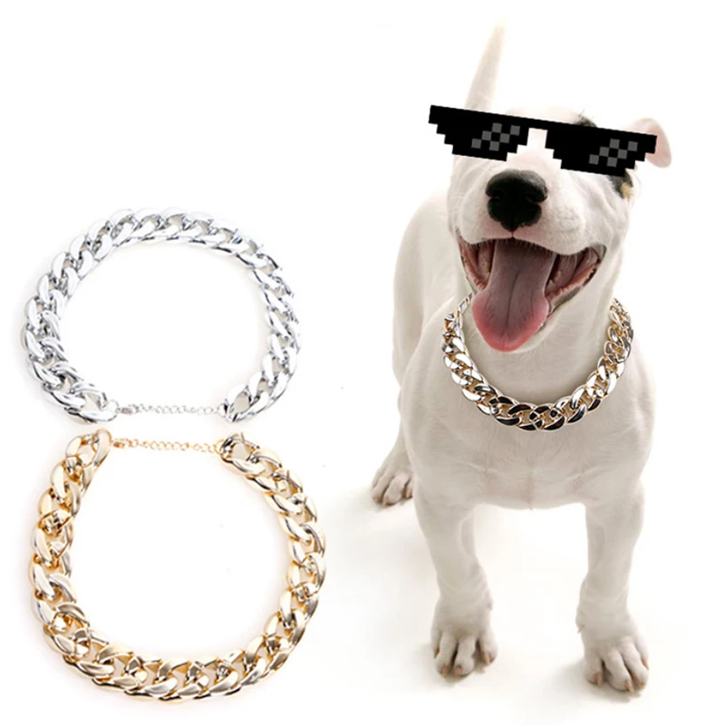 

Металлическая подвеска в стиле панк, Золотая цепь для собаки, ожерелье в виде французского бульдога, ошейник для собаки, ожерелье для домашн...