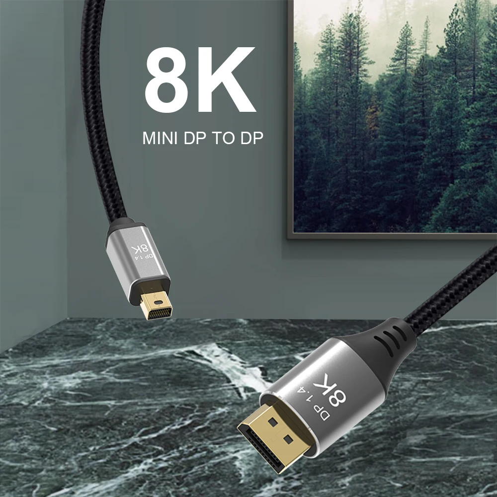 Кабель Mini DP к 4K @ 144hz 8K 60Hz Thunderbolt для Displayport двухнаправленный кабель dp 1 4 Macbook|Кабели
