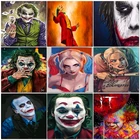 Рисование по номерам, фигурки клоунов на холсте, акриловая краска для взрослых, настенное искусство, Масляная картина, рисование, Раскраска по номерам, домашний декор