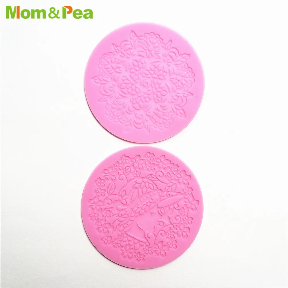 

Круглая Маленькая кружевная силиконовая форма KCL556, форма для сахарной пасты, помадки, украшения для торта, 3D форма