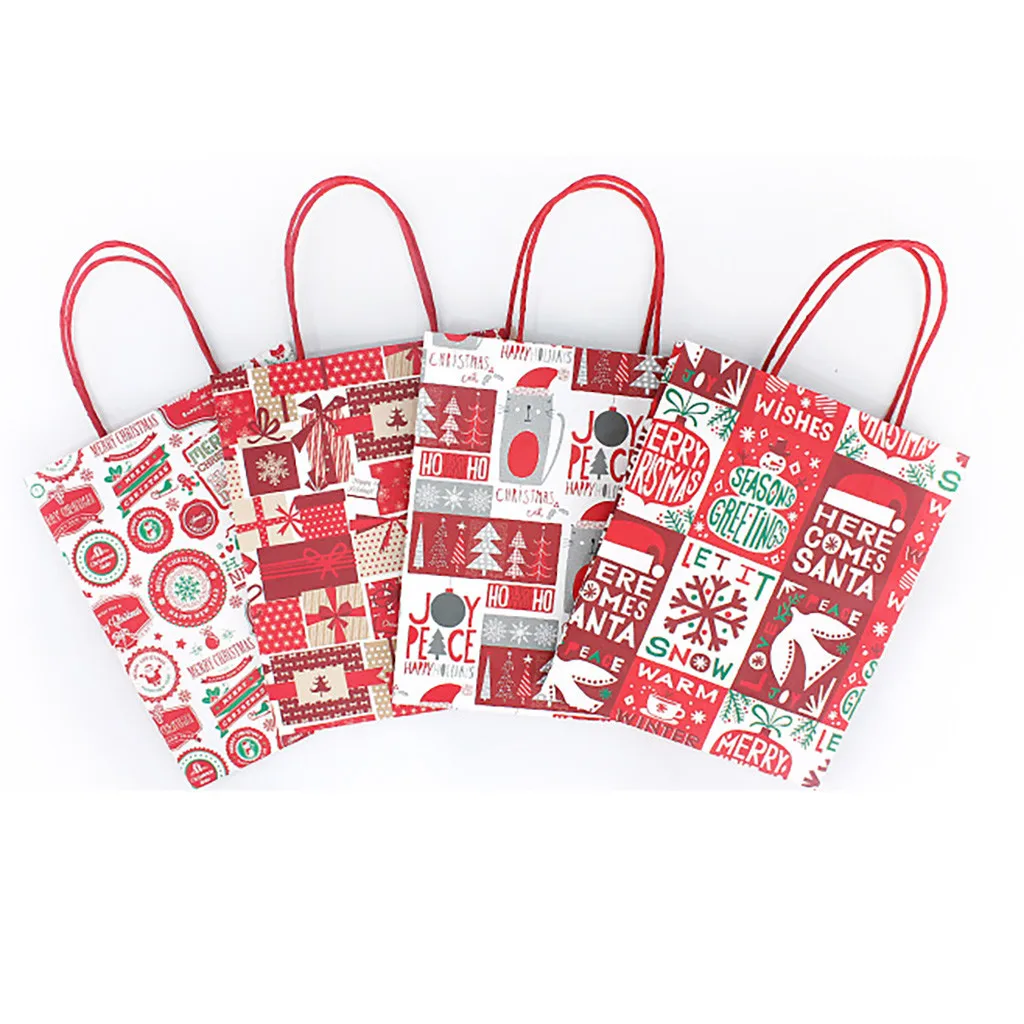 Рождественские украшения 4 шт. Подарочная сумка с милым рисунком из мультфильма