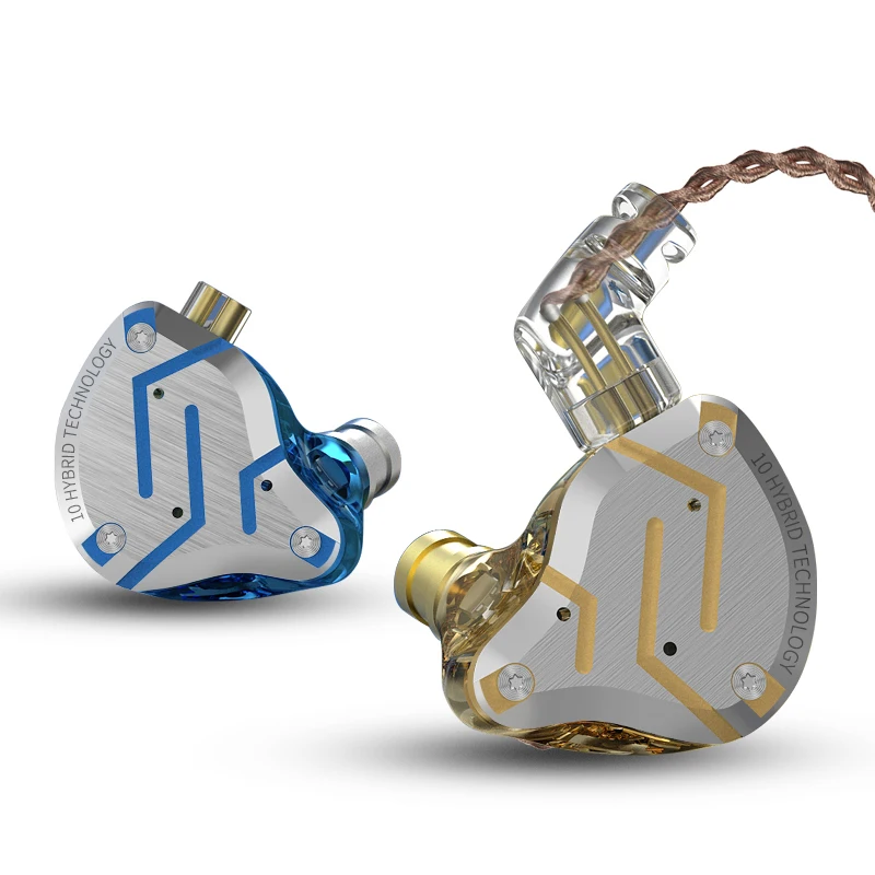 Наушники вкладыши KZ ZS10 PRO гибридные с динамическим сбалансированным якорем и
