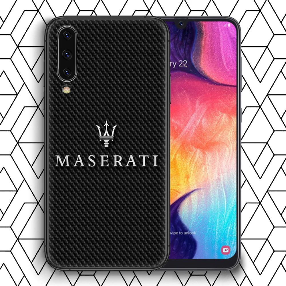 

Italy Super Car Maserati Phone case For Samsung Galaxy A 3 5 7 8 10 20 20E 21S 30 30S 40 50 51 70 71 black coque silicone shell