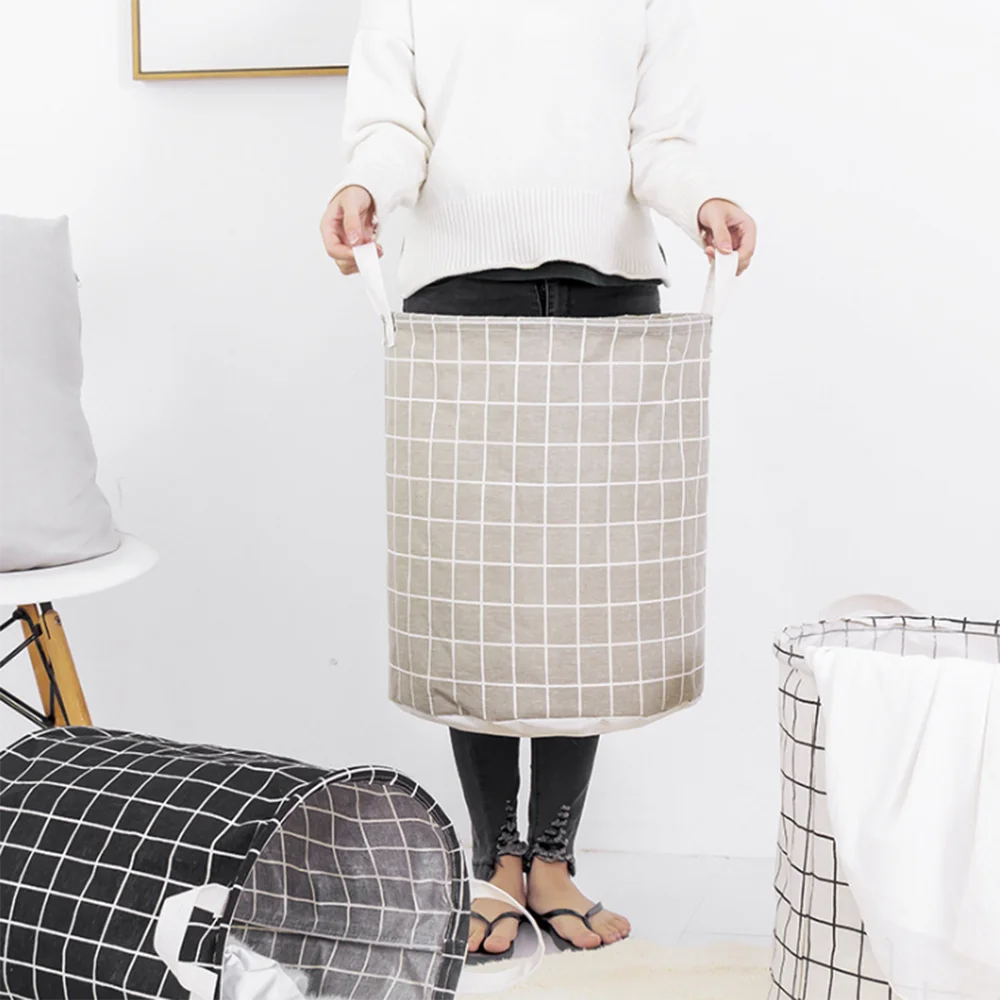 

1pc Folding Laundry Basket Round Storage Bin Bag Large Hamper Collapsible Clothes Toy Holder Bucket Organizer Large Capacity