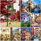 Алмазная живопись сделай сам, Набор для вышивки крестиком 5D, с изображением городской башни, пейзажа, мозаика, картина для домашнего декора, подарок