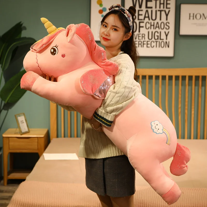 

1pc 50/60cm Kawaii Unicorn with Cute Cloud Plush Toys Kawaii Dolls Stuffed Soft Animal Lying Horse Pillow Children Kids Present