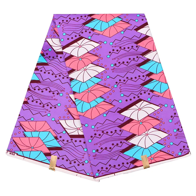 New Arrival wax polyester Fabric African Ankara Wax High Quality Fabric Guaranteed Veritable Wax  For Party Dress 6yard 