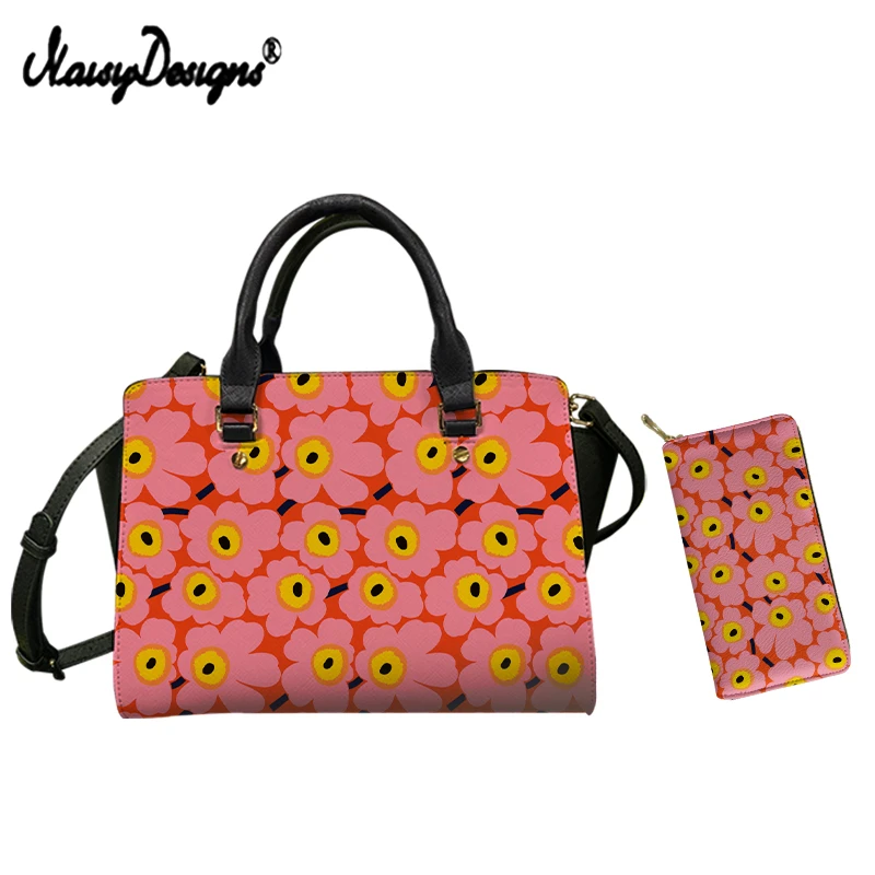 

NOISYDESIGNS Fashion Woman Crossbody Bag Leather PU Handbag Color Poppy Flowers Design Tote Bags and Purse Girl Casual Hand Bags