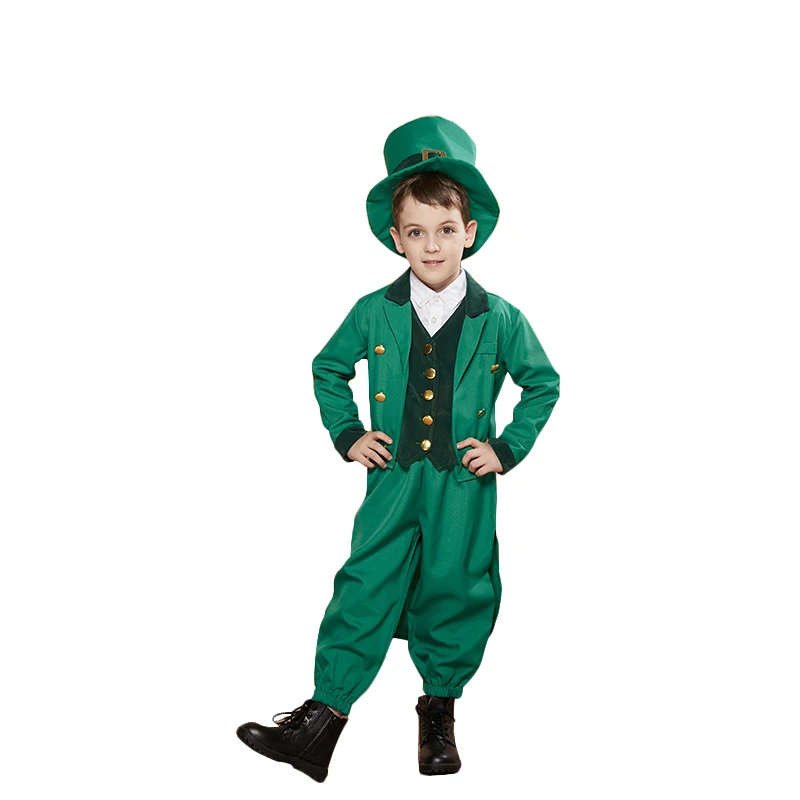 Eraspooky Plus Green Clover Ireland, костюм на День Святого Патрика, карнавальный костюм для взрослых, Leprechaun, маскарадный костюм для всей семьи, шапка