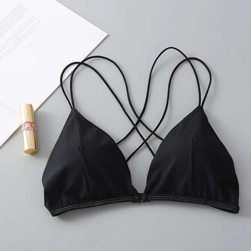

European fashion Sexy Front Buckle push up bra for women Underwear Beauty Back Wrap-around lingerie wireless bralette intimate