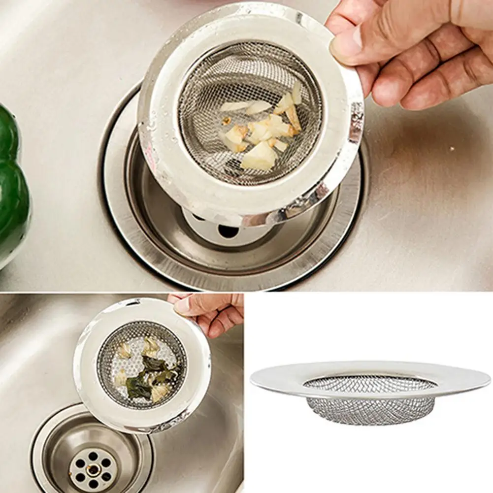 Stainless Steel Mesh Sink Strainer Trap Bath Hair Drain Hole Metal Flume Filter | Обустройство дома
