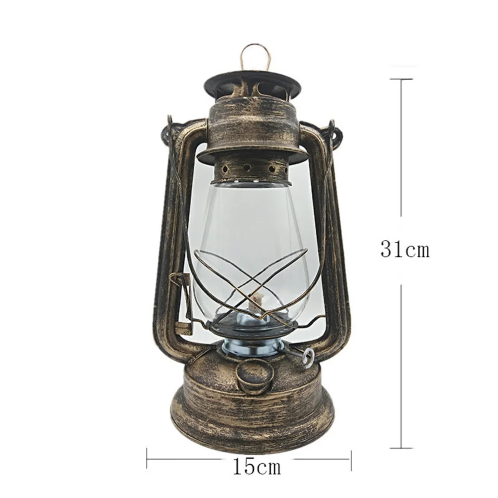 

Retro Iron Kerosene Lamp Portable Hanging Lantern Outdoor Camping Light (Bronze)