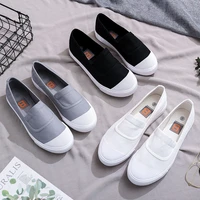 summer and spring low cut white shoes mens flat white shallow mouth canvas shoes loafers mens simple casual single mens shoes