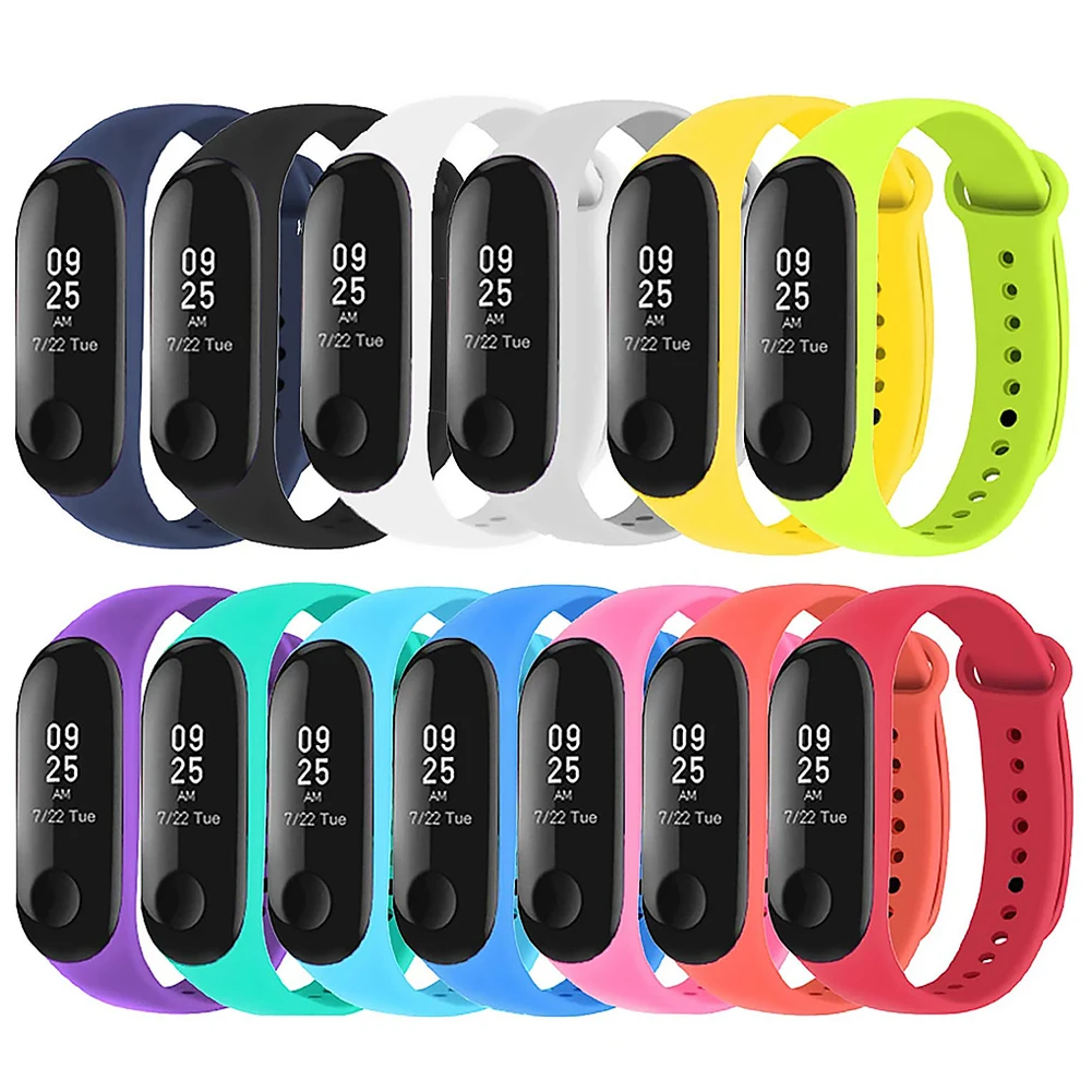 ALLOYSEED 13 шт./компл. Цветной силиконовый ремешок для Xiaomi Mi Band 3/4 сменный Браслет
