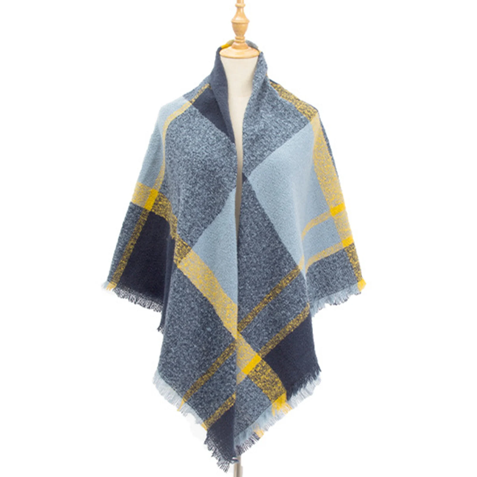 

Autumn Winter Women Scarf Square Plaid Long Shawl Bandana Neck Warmer Blanket