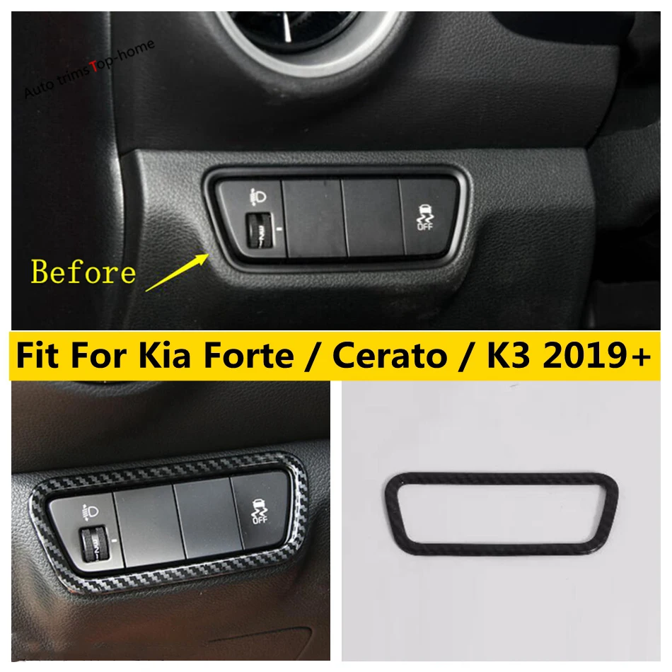

Yimaautotrims Front Head Light Headlamp Switches Button Cover Trim For Kia Forte / Cerato / K3 2019 - 2022 Interior Mouldings