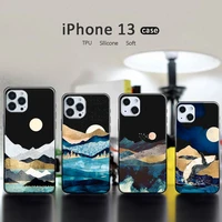 hand painted scenery phone case for iphone 13 12 11 mini pro xs max xr 8 7 6 6s plus x 5s se 2020
