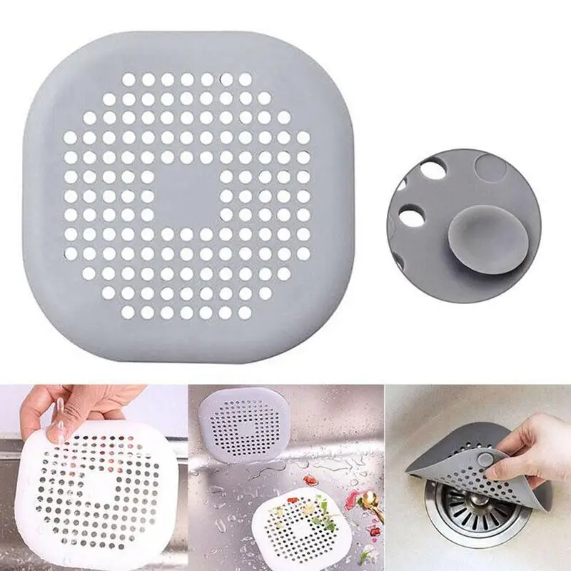 Kitchen Sink Anti-blocking Silicone Floor Drain Cover Bathroom Drain Hair Sewer Screen Shower Drain Cover