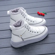 Botas de nieve para mujer, zapatos deportivos de algodón de alta calidad, con fondo grueso y terciopelo, color gris, otoño e invierno, 2021 (2)