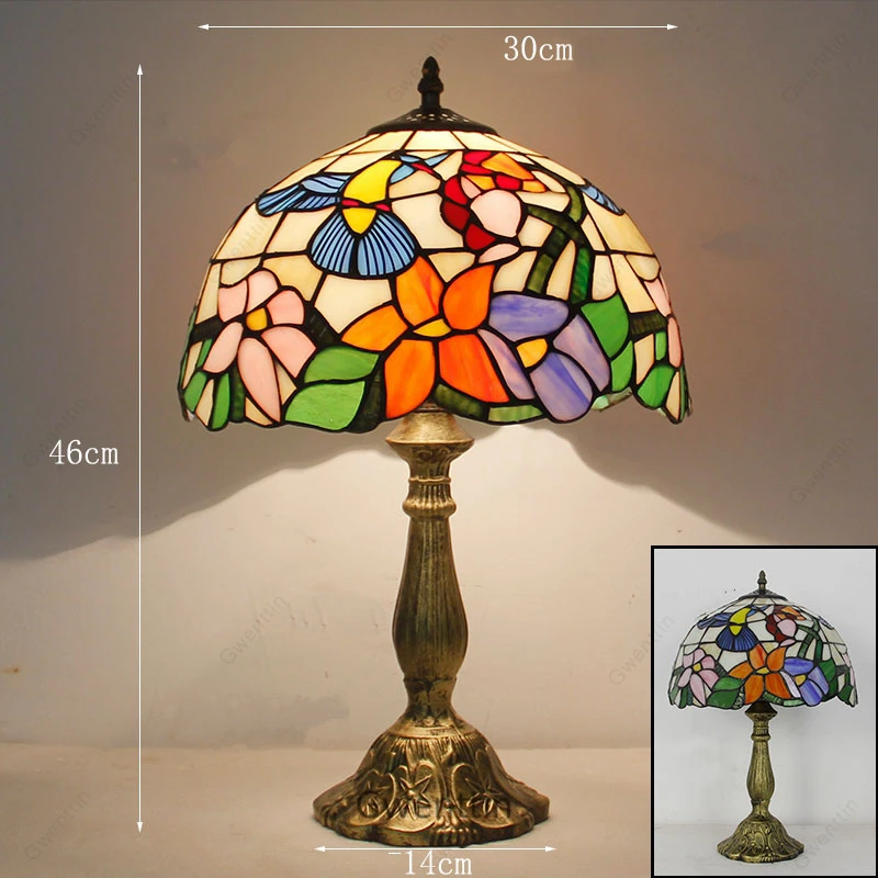 Витражные стеклянные настольные лампы Tiffany для гостиной спальни прикроватная