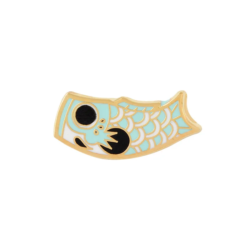 

Carp Streamer Japanese Holiday Commemorative Cartoon Enamel Pins Badge To Send A Friend Gift DIY Collection Brooch