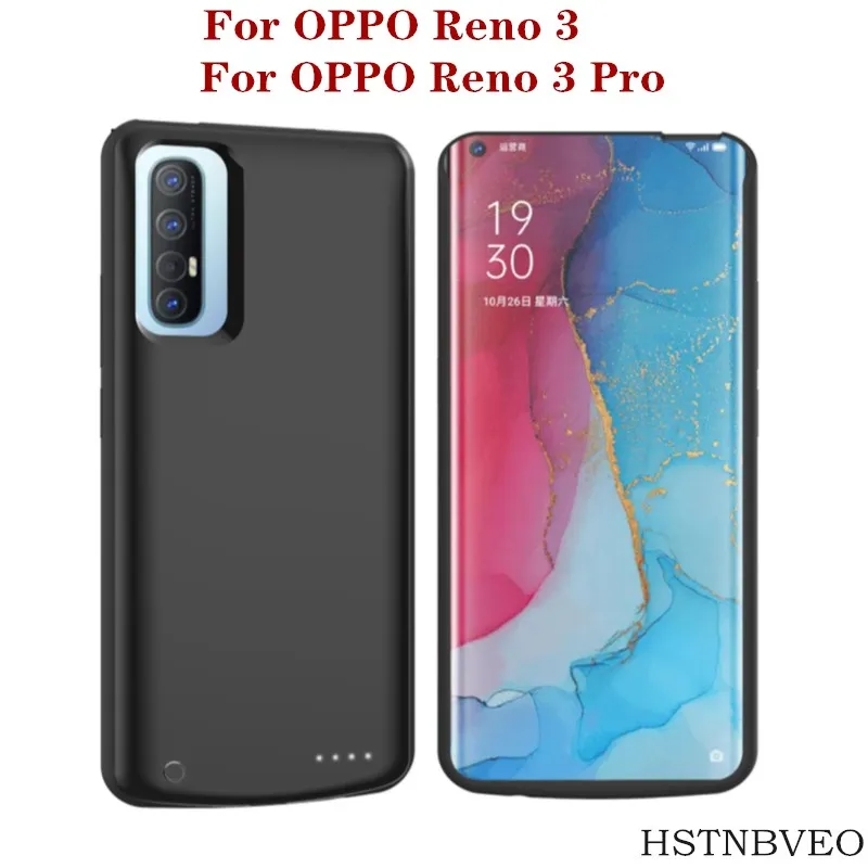 

HSTNBVEO портативный чехол для зарядки аккумулятора для OPPO Reno 3 Pro внешний аккумулятор для зарядки чехол для OPPO Reno 3 чехол для аккумулятора