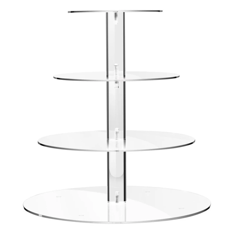 4 ярусный выставочный стенд Круглый акриловый кекс Дисплей Свадебная вечеринка
