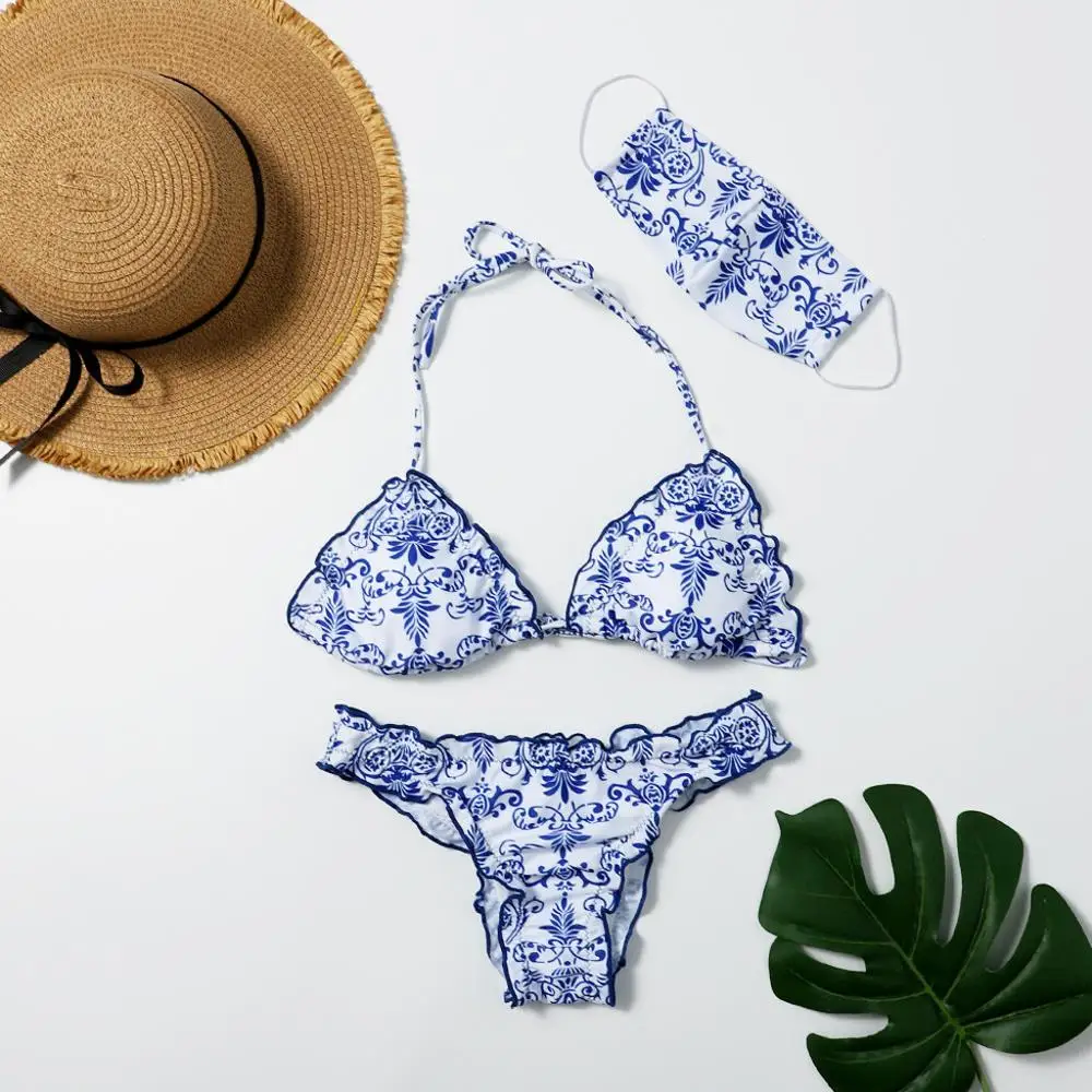 Бикини 2020 сексуальная одежда для плавания женская маска Пуш-Ап купальный костюм