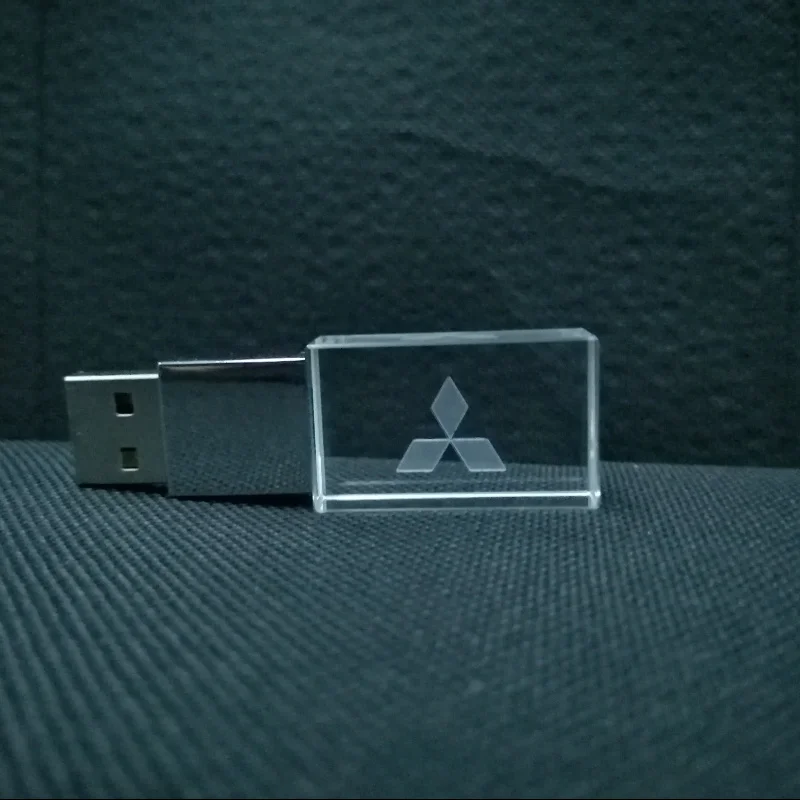 Металлический USB флеш накопитель MITSUBISHI crystal модель автомобильного ключа 4 ГБ 8 16 32
