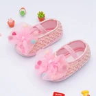 Летние милые туфли с бантиком для принцессы для маленьких девочек; Обувь для отдыха с хлопковой подошвой; Нескользящая обувь для начинающих ходить