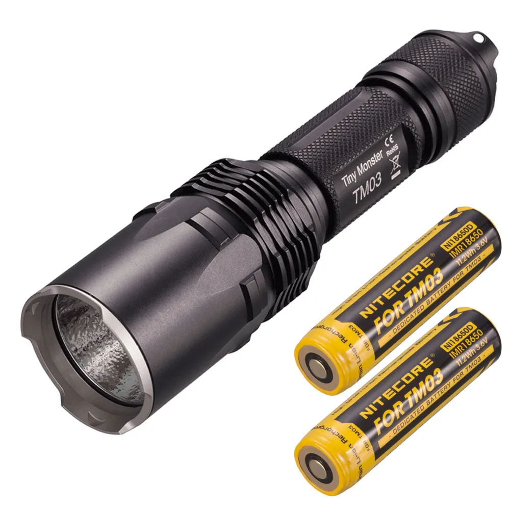 NITECORE TM03 TM03CRI тактический фонарь XHP70 Светодиодный max 2800LM Луч расстояние 289 метров уличный фонарик с IMR18650 батарея - Испускаемый цвет: TM03 2x battery