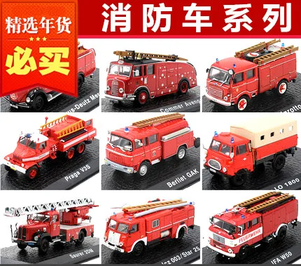 Модель автомобиля ГАЗ-пожарной машины в масштабе 1:72 из сплава с литьем под давлением, оригинальная серия имитации ретро, детские игрушки, бесплатная доставка.