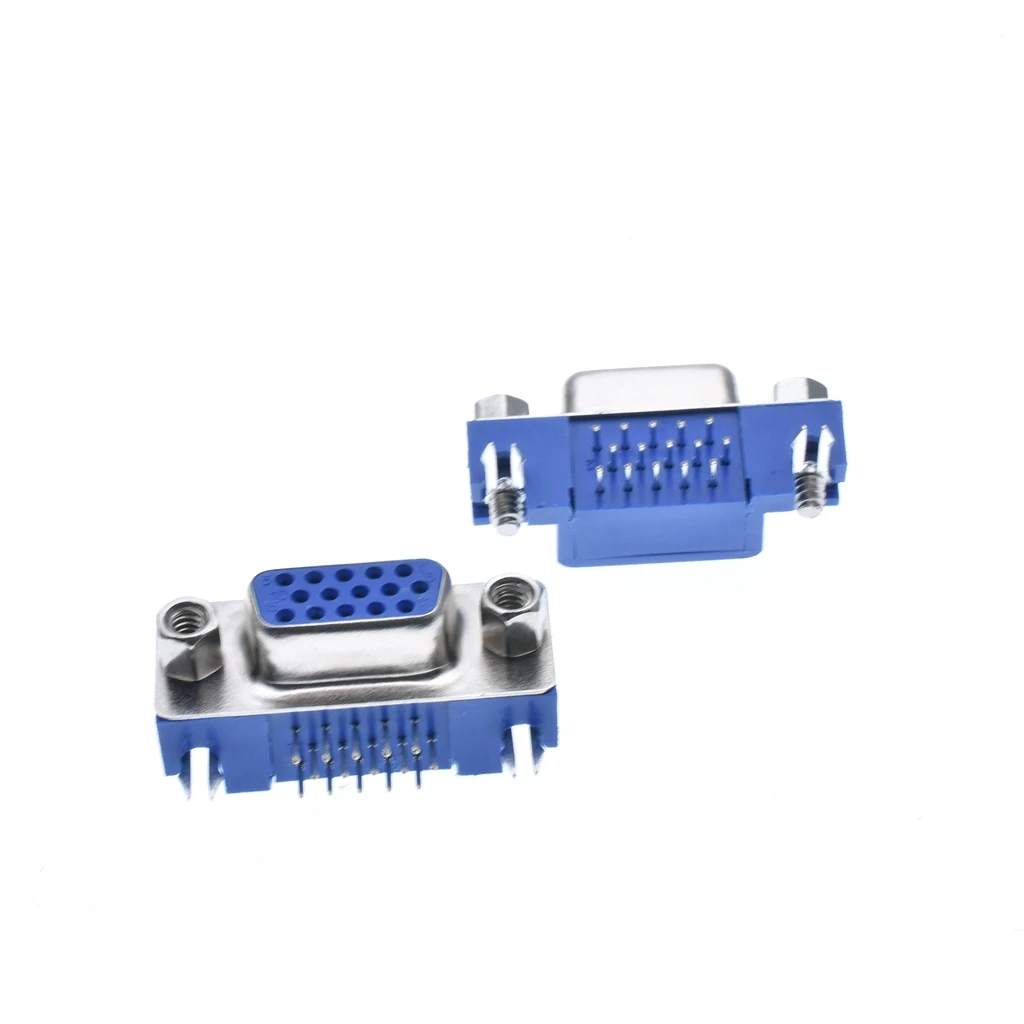 DB15 DR15 3 рядный синий параллельный порт 15Pin D Sub разъем PCB 90 градусов VGA адаптер|adapter