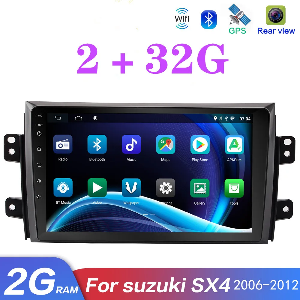 

2G+32G Android 9.0/Windows Car DVD MP5 Player For Suzuki SX4 2006-2013 Car Radio GPS Navigation WIFI IPS Multimedia Player 2din