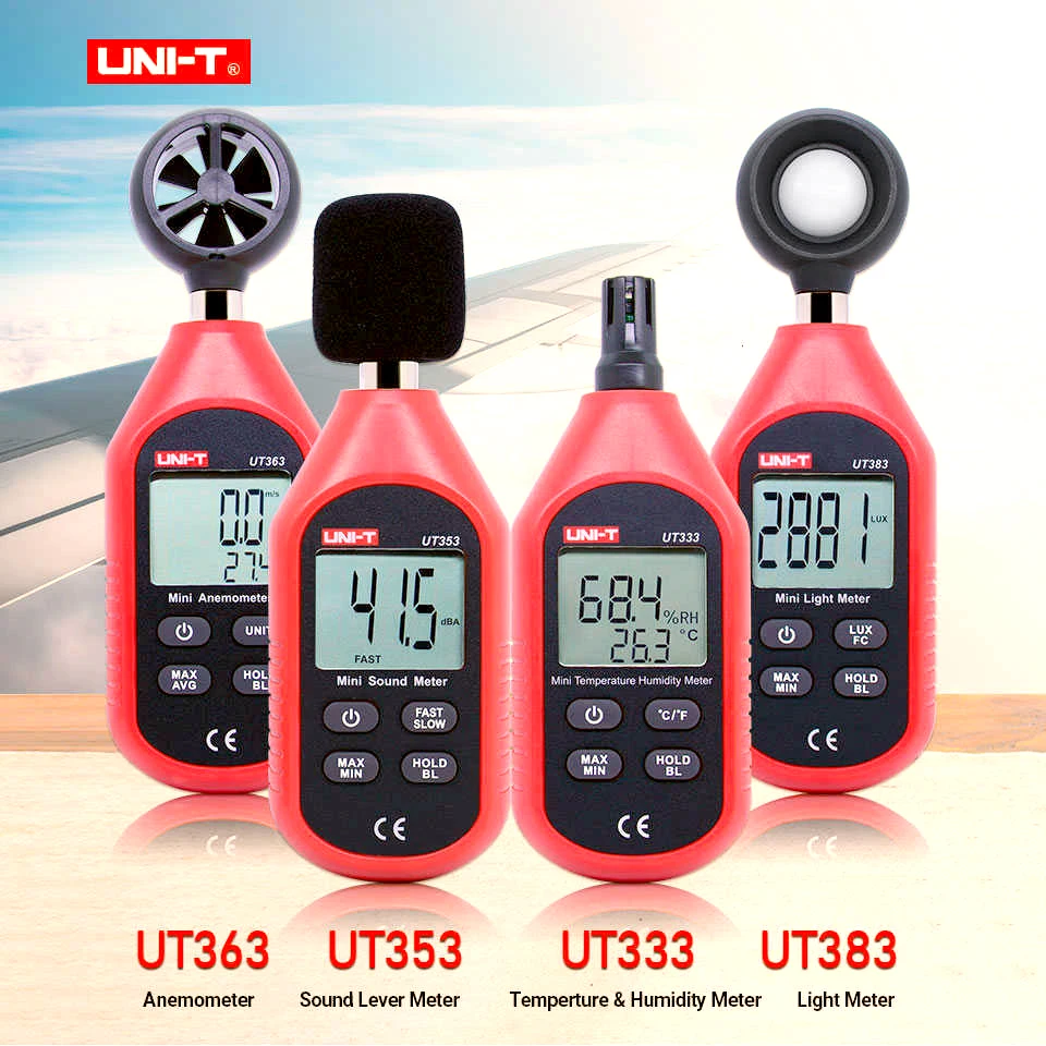 

UNI-T Mini Light Meter Digital Luxmeter UT333 UT353 UT363 UT383 Digital Thermometer Hygrometer Sound Level Meter Anemometer