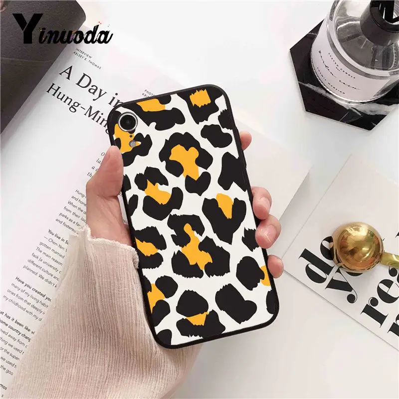 Yinuoda Леопардовый милый чехол для телефона iPhone 8 7 6 6S 6Plus X XS MAX 5 5S SE XR 10 11 pro max |