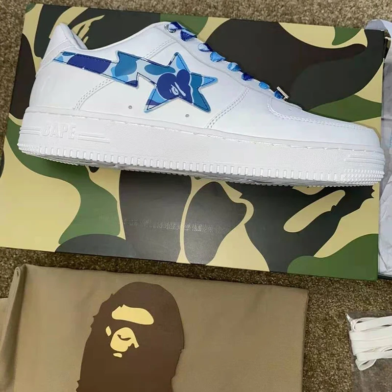 

2021 Фирменная оригинальная обувь BAPE унисекс трендовые модные кроссовки BAPESTA обувь Bape Star мужские кроссовки версии с низким берцем