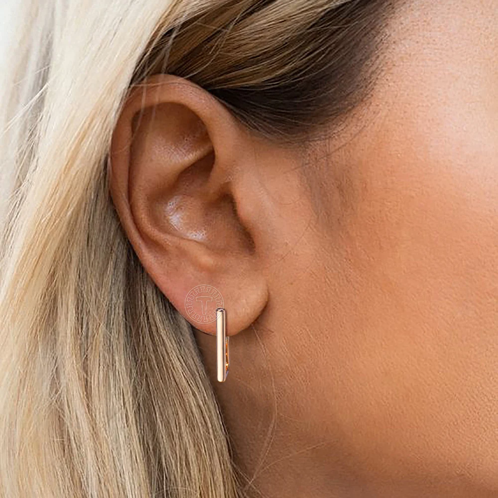 Изящные милые серьги-подвески из розового золота 585 пробы простые для женщин и