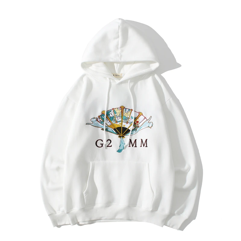 

Fall Harajuku Original Japanese Print Hoodie with Fleece Top for Couples Loose Women Hoodie and Pullover Unisex