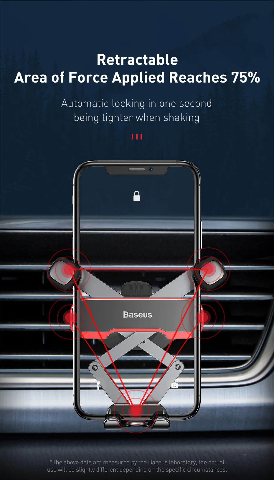 Baseus Gravity Car Holder For Phone in Car Air Vent Mount Holder Stand for iPhone 12 Air Vent Mount Cell Phone Support wooden mobile stand