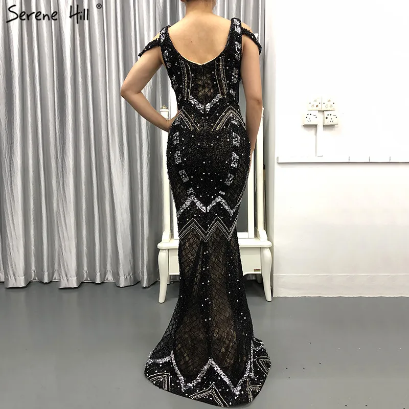 Черные дизайнерские вечерние платья без рукавов с юбкой годе 2020 роскошное